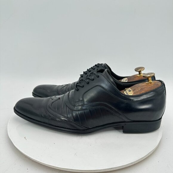 Dolce & Gabbana Men Size 8 Black Genuine Leather Lace Up Derby Dress Shoes main image 7